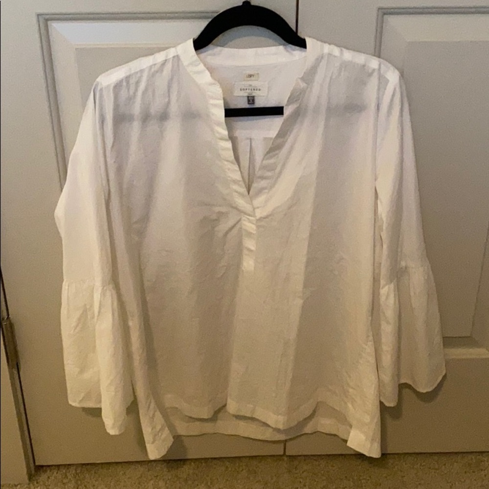 Loft white blouse with bell sleeves